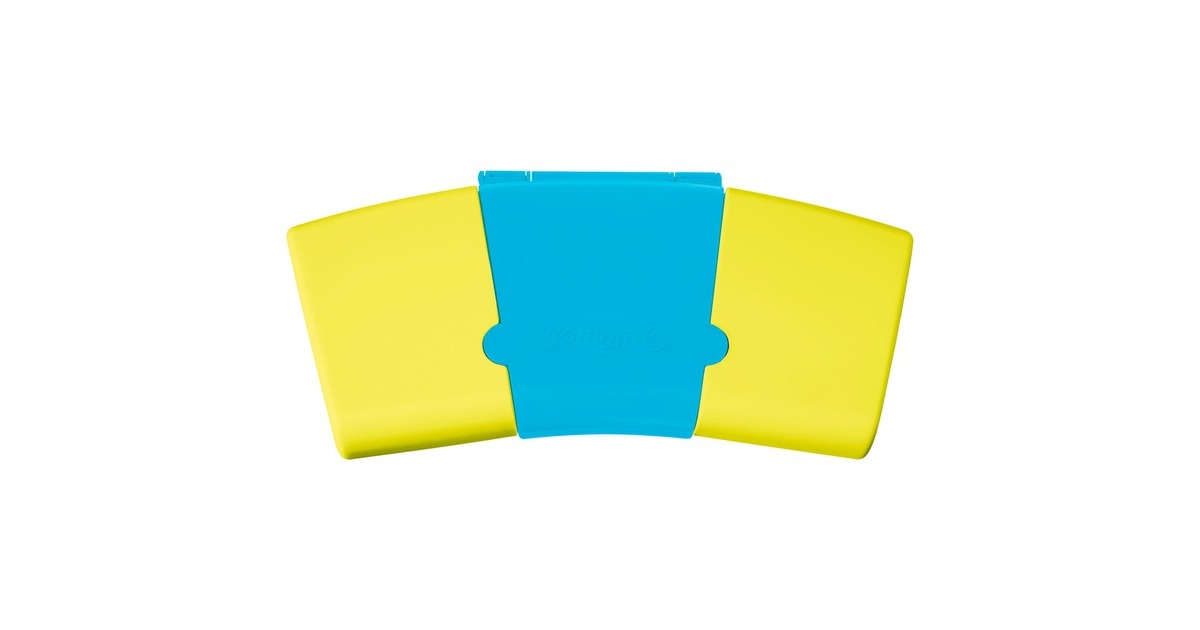 Pelikan Farbkasten ProColor 12(türkis/neon-gelb, 12 Farben und Deckweiß)