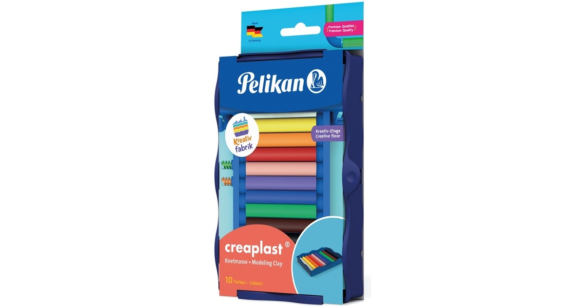 Pelikan Kreativfabrik 198/10 Knete Creaplast, Kneten(10 Farben)