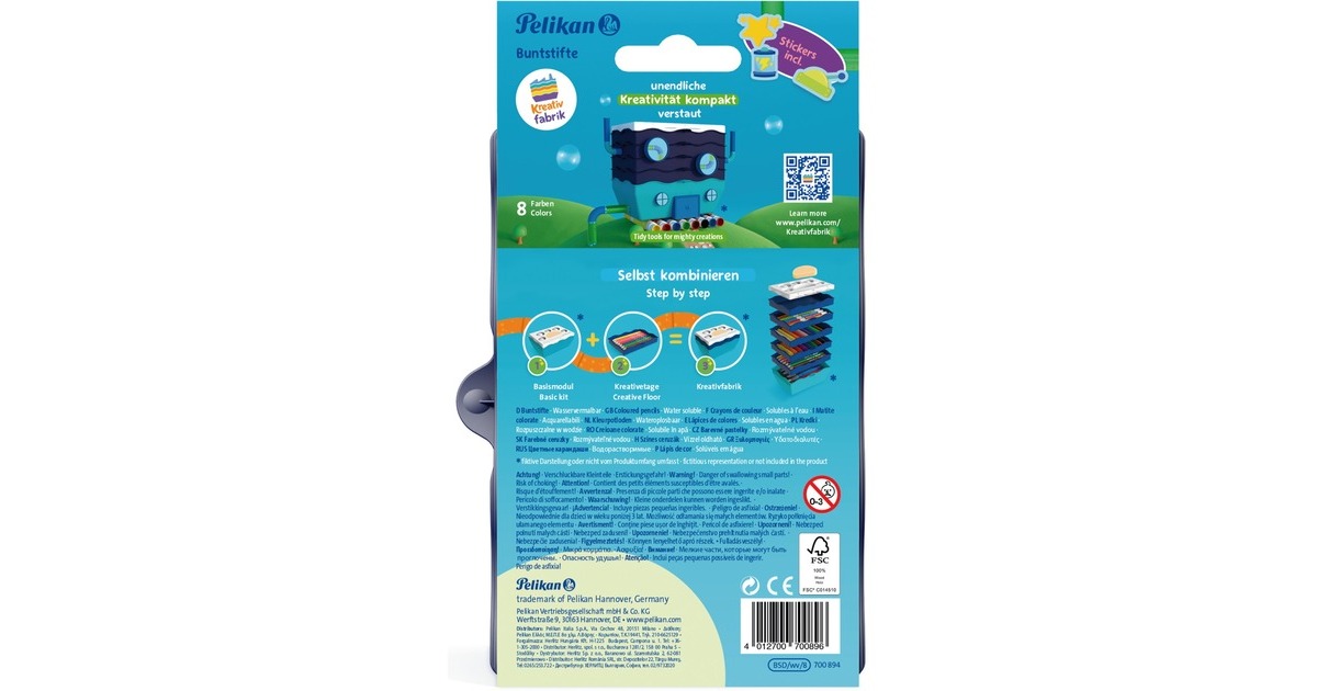 Pelikan Kreativfabrik Buntstifte BSD/8 sortiert in Universaletage 8 ST, Set(8 Stück)