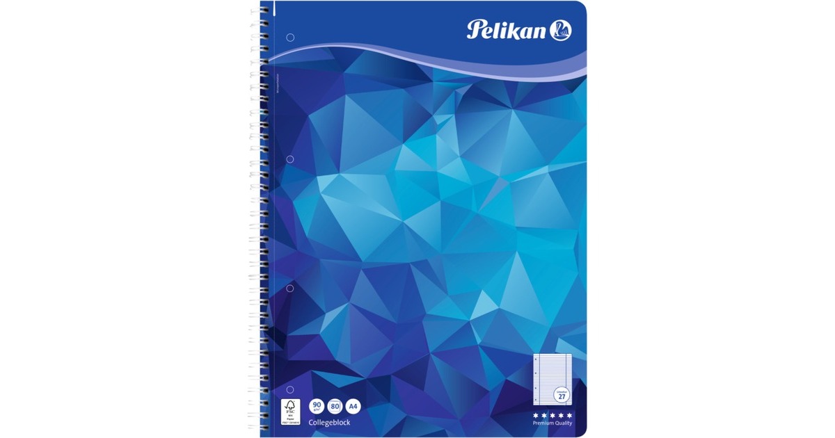 Pelikan Spiralblock liniert 27 A4, College Block(blau, 80 Blatt)