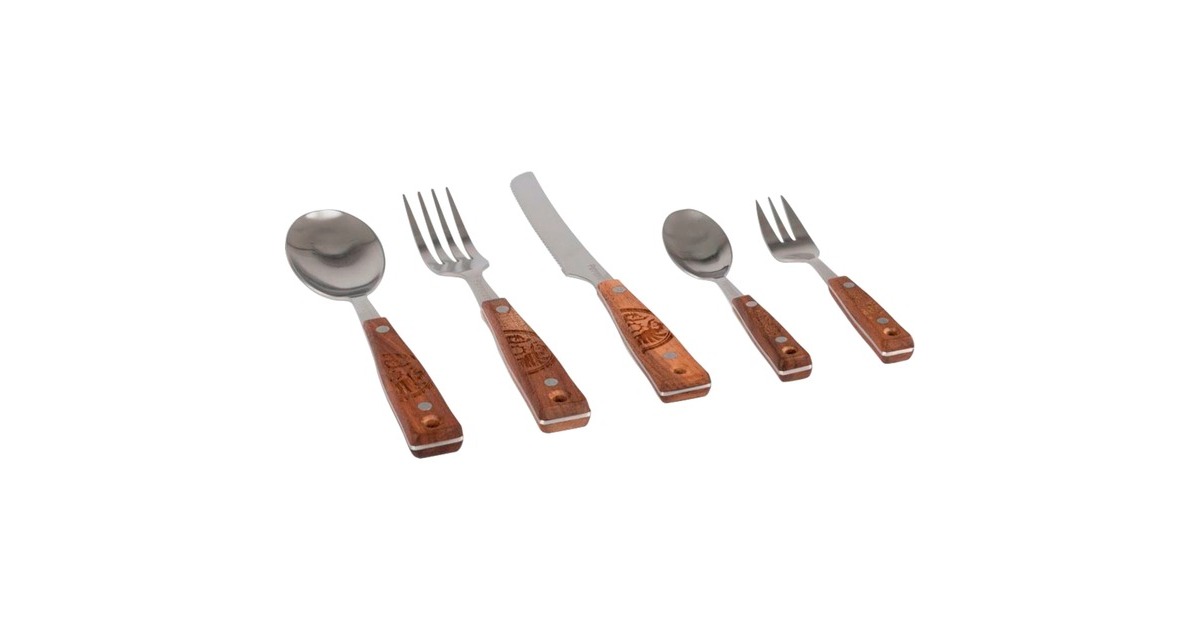 Petromax Camping Besteck, 5-teilig(Griffe aus Walnussholz)