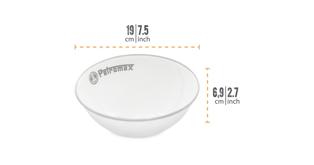 Petromax Emaille Schalen px-bowl-1-w 1 Liter, 2 Stück, Schüssel(weiß, Ø 19cm)