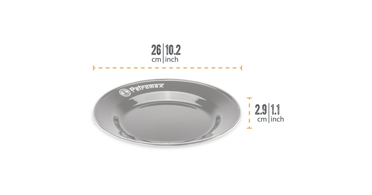 Petromax Emaille Teller px-plate-26-s, 2 Stück(schwarz, Ø 26cm)