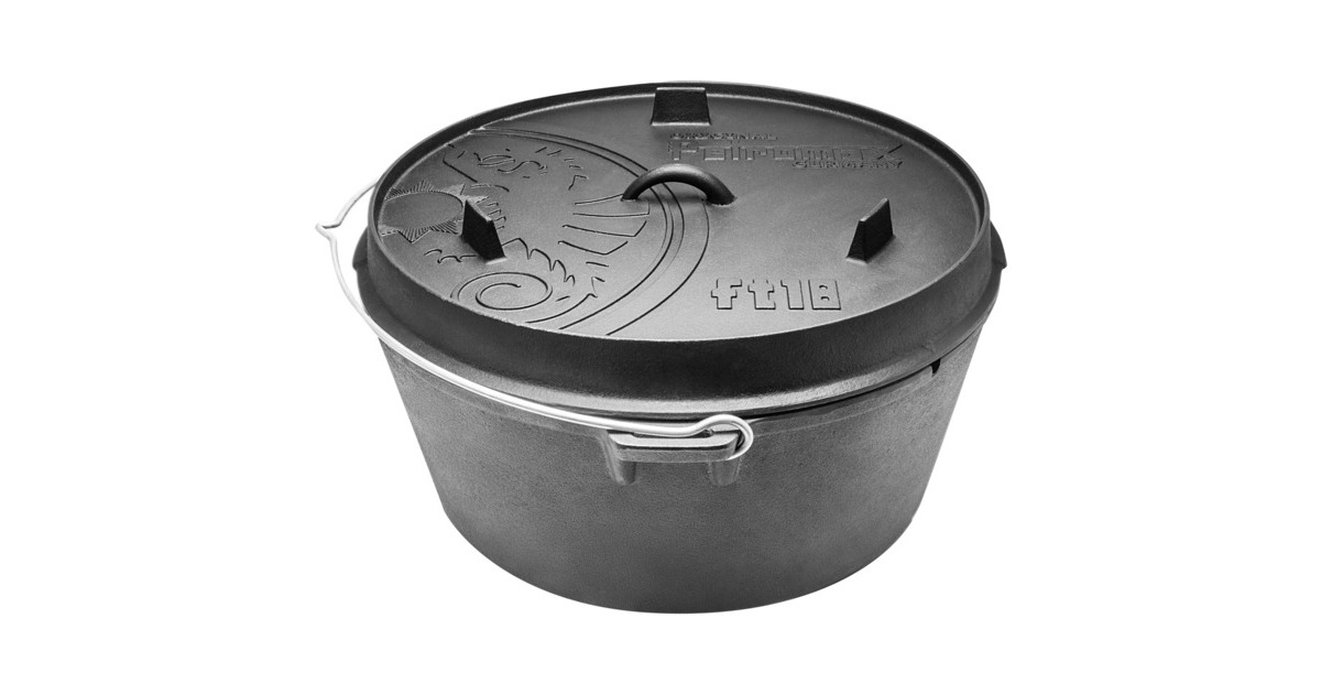 Petromax Feuertopf ft18-t(schwarz, mit planem Boden)