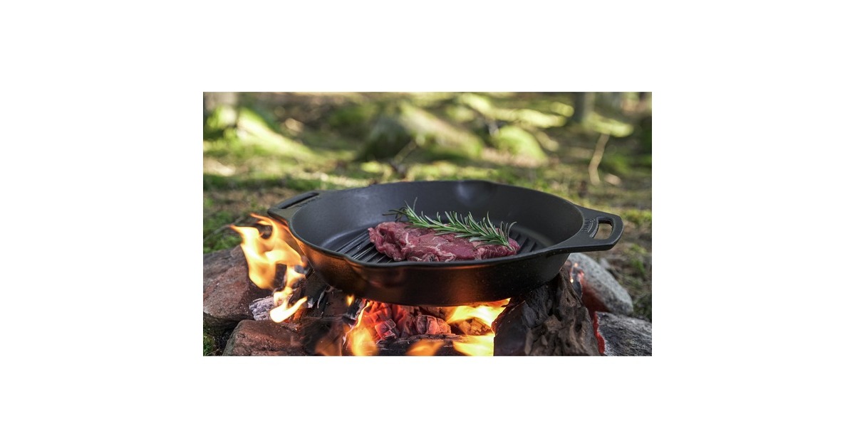 Petromax Grill-Feuerpfanne gp30h, mit 2 Henkeln(schwarz, Ø 30cm)