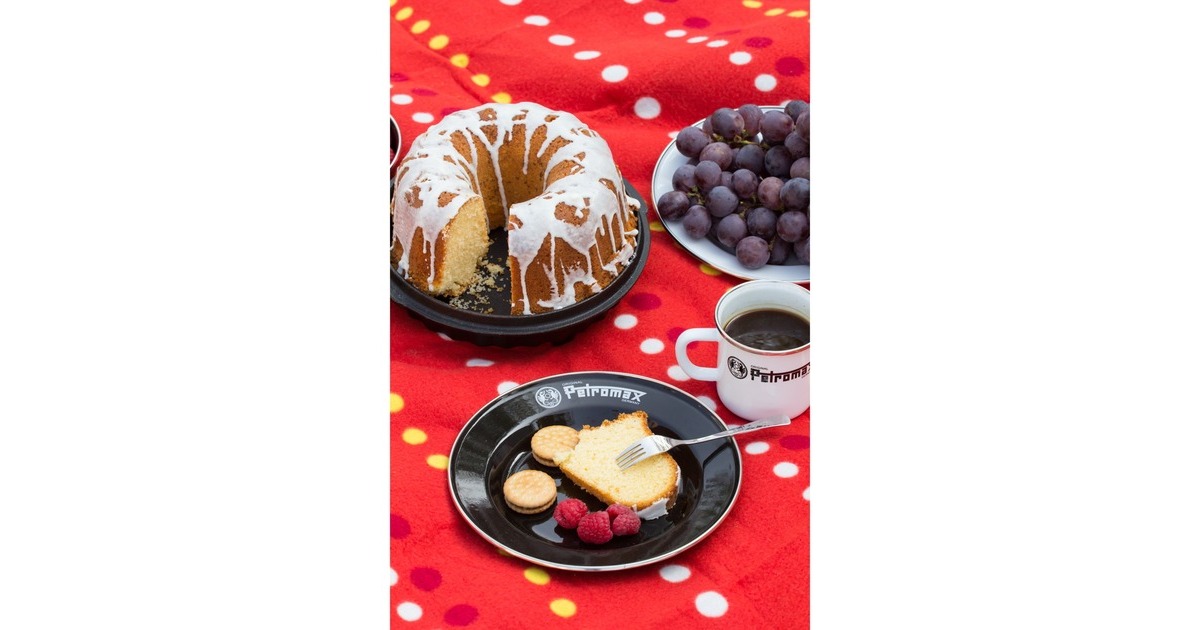 Petromax Gugelhupfform gf1 mit Tortenbodendeckel, Topf(schwarz, Ø 23,8cm)