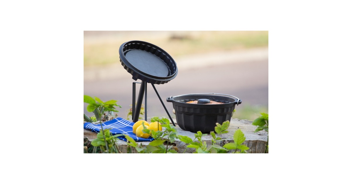 Petromax Gugelhupfform gf1 mit Tortenbodendeckel, Topf(schwarz, Ø 23,8cm)