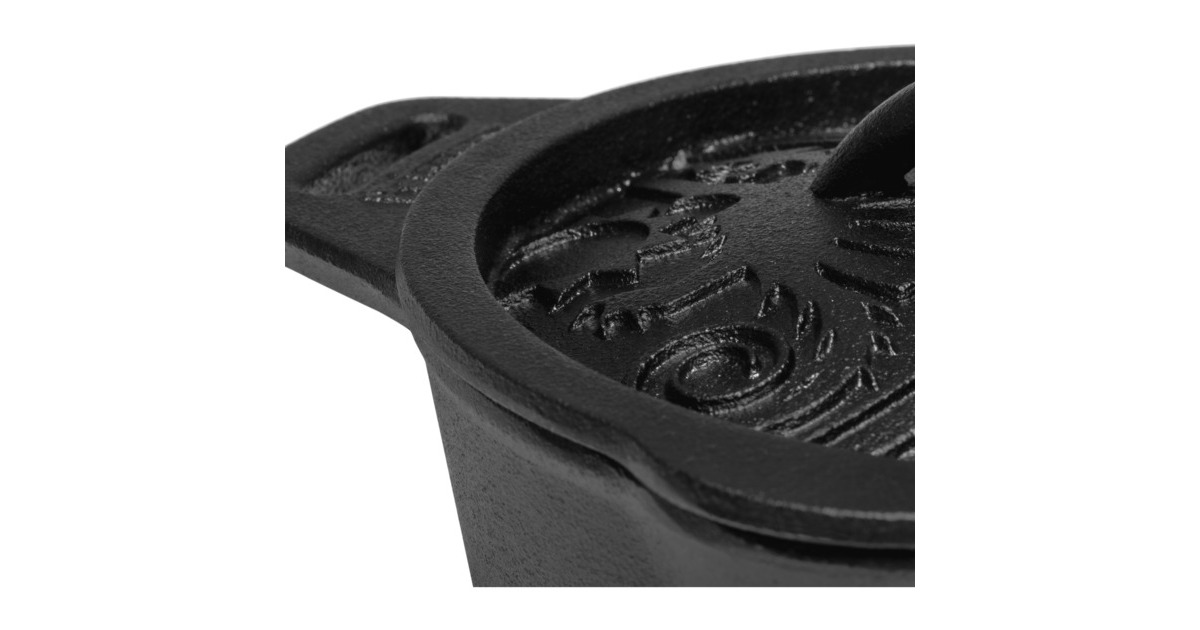 Petromax Gusseiserne Kasserolle kr2, mit Aroma-Profil-Deckel, Topf(schwarz, Ø 22cm)