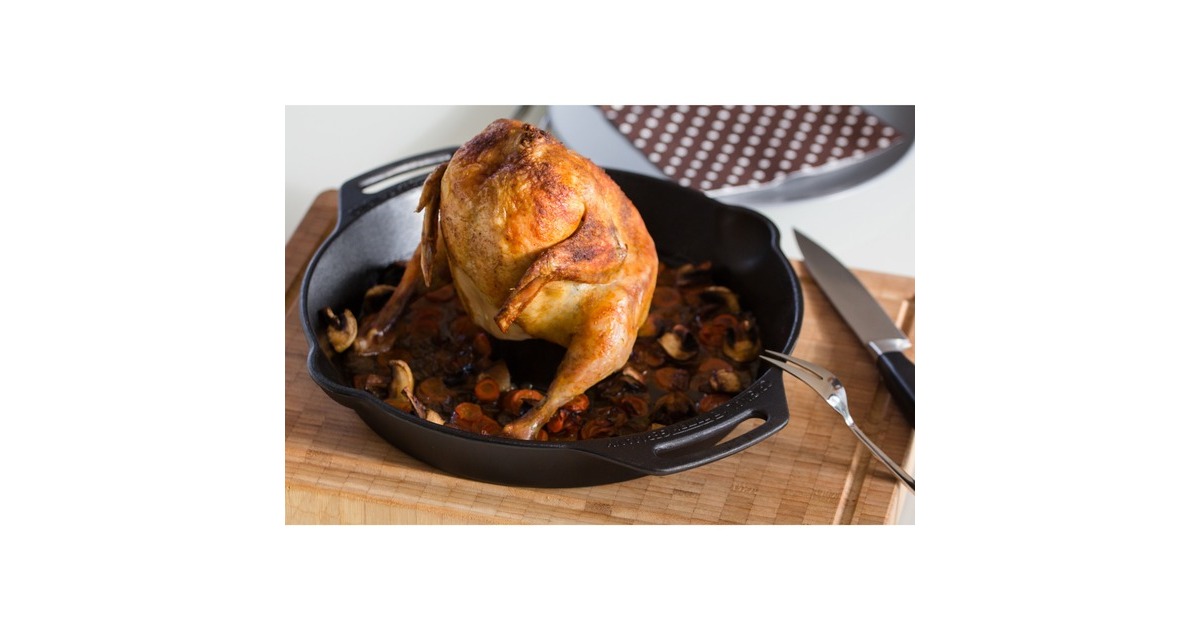 Petromax Gusseiserner Geflügelbräter cf30, Geflügelhalter(schwarz, Ø 30cm)