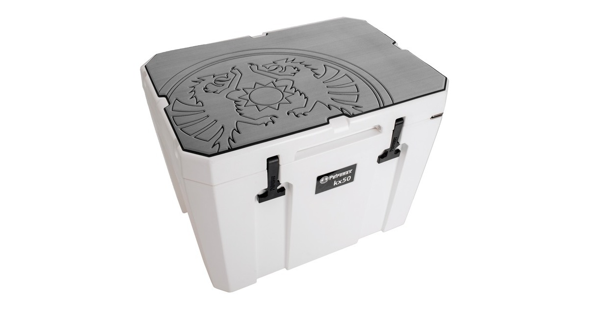 Petromax Haft-Auflage für Petromax Kühlbox kx50, Abdeckung(grau, mit Drachenlogo)