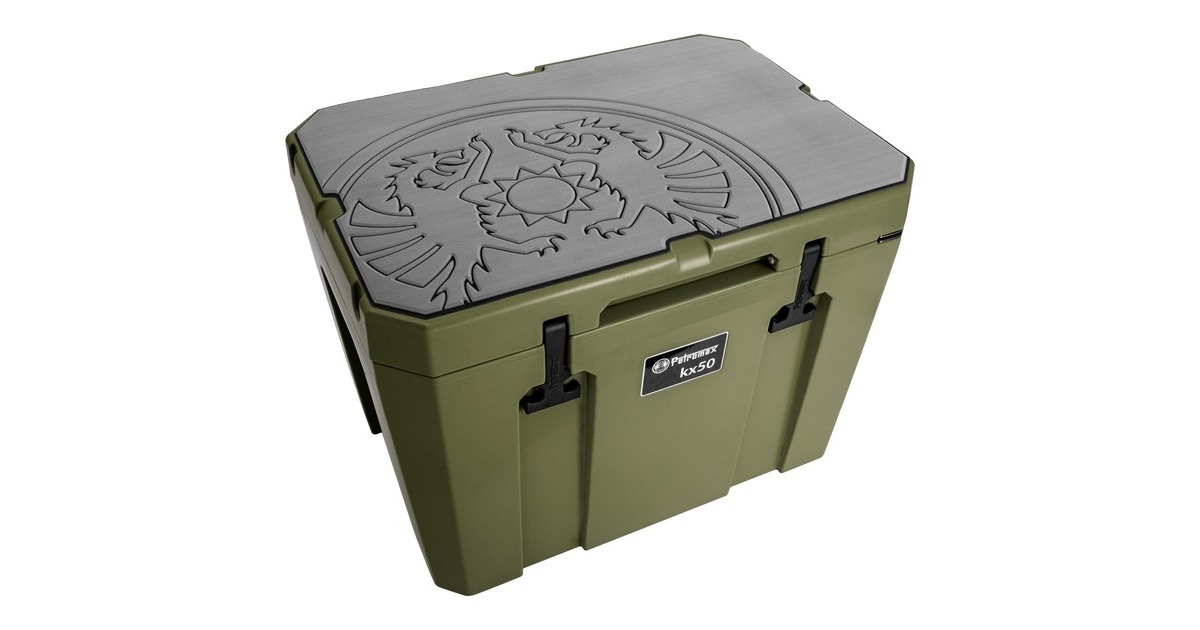 Petromax Haft-Auflage für Petromax Kühlbox kx50, Abdeckung(grau, mit Drachenlogo)