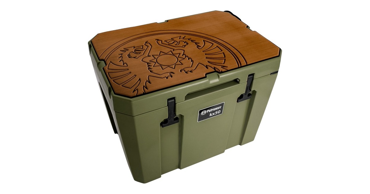 Petromax Haft-Auflage für Petromax Kühlbox kx50, Abdeckung(braun, mit Drachenlogo)