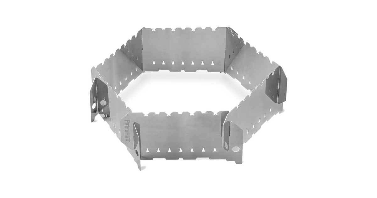 Petromax Steck-Windschutz für Feuerstellen, Blech(edelstahl, 9 Segmente)