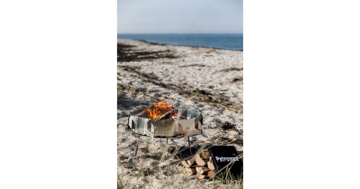 Petromax Steck-Windschutz für Feuerstellen, Blech(edelstahl, 9 Segmente)