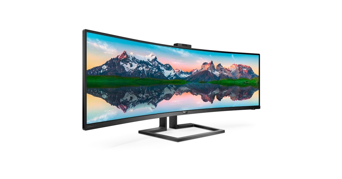 Philips 499P9H/00, LED-Monitor(124 cm (48.8 Zoll), schwarz, Dual QHD, VA, Curved, USB-C, Webcam)