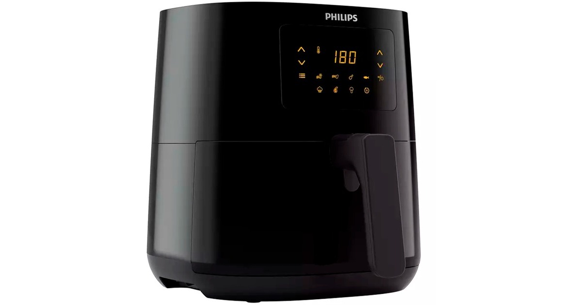 Philips Airfryer Compact HD9252/90, Heißluftfritteuse(schwarz, 1.400 Watt)