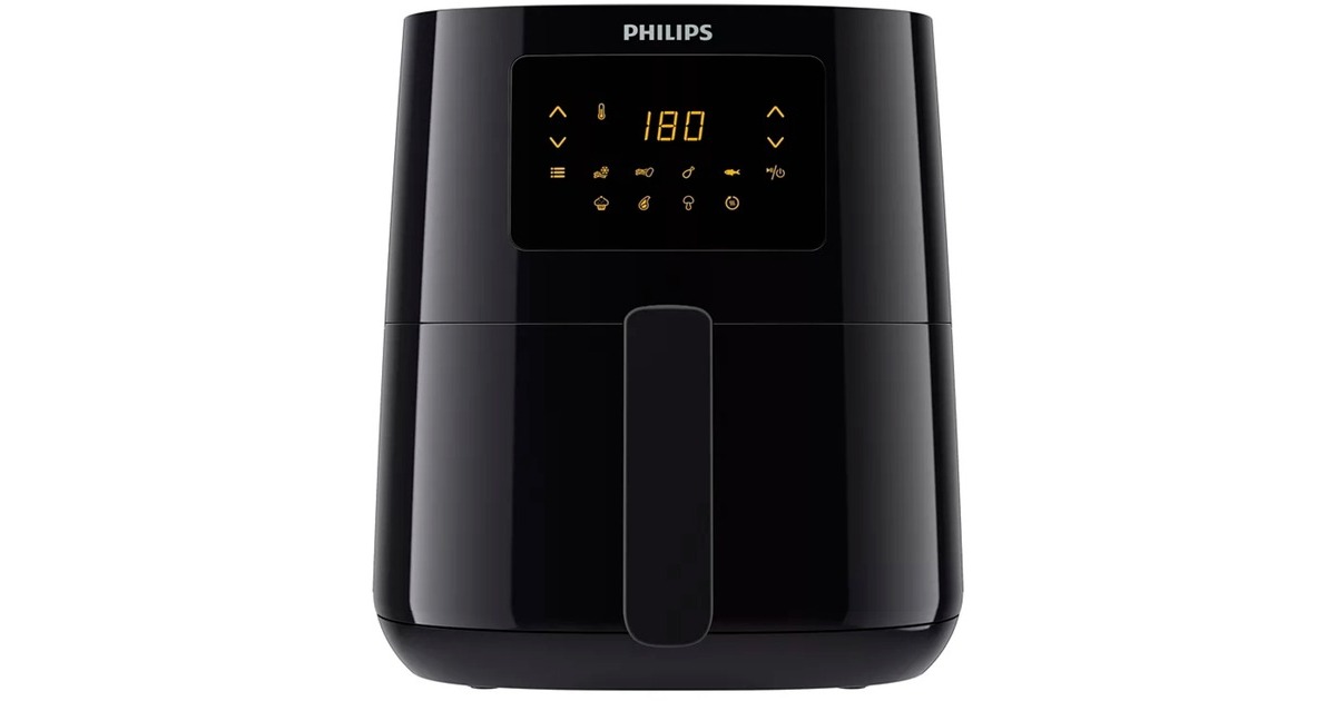 Philips Airfryer Compact HD9252/90, Heißluftfritteuse(schwarz, 1.400 Watt)