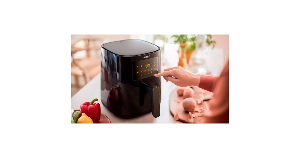 Philips Airfryer Compact HD9252/90, Heißluftfritteuse(schwarz, 1.400 Watt)