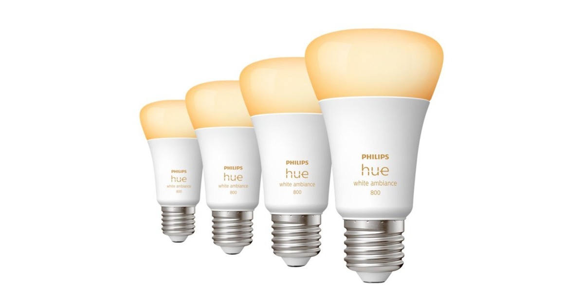 Philips Hue E27 Viererpack 4x570lm 60W, LED-Lampe(Viererpack, ersetzt 60 Watt)