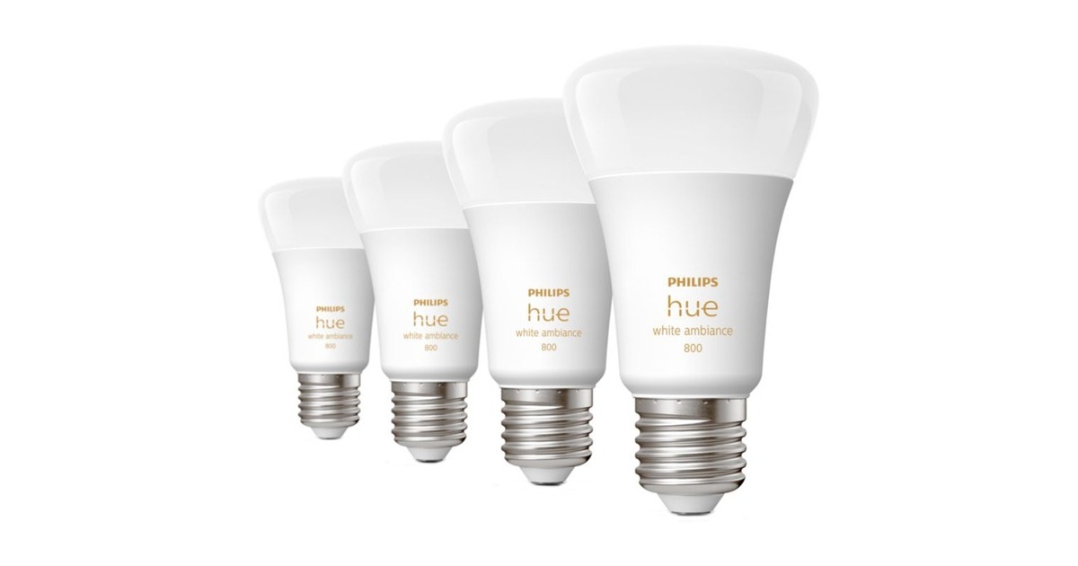 Philips Hue E27 Viererpack 4x570lm 60W, LED-Lampe(Viererpack, ersetzt 60 Watt)