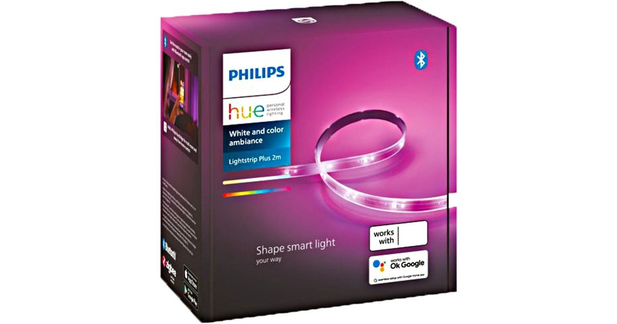 Philips Hue Lightstrip Plus Basis-Set V4, LED-Streifen(weiß, 2 Meter)