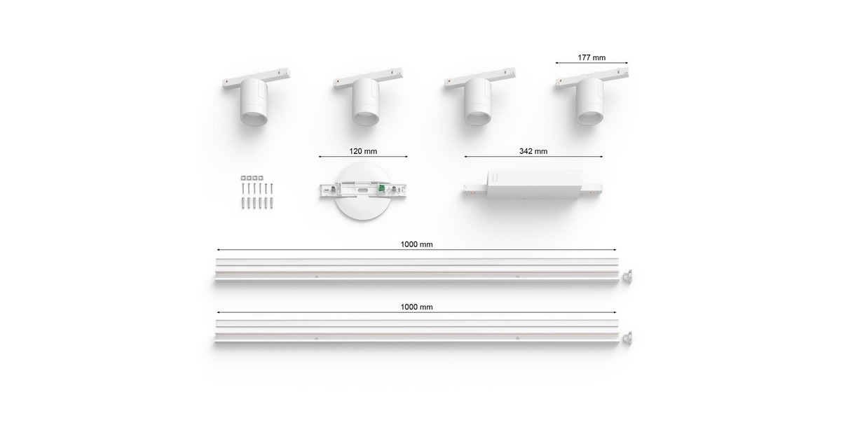 Philips Hue Perifo Basis-Set für die Decke (gerade, 4 Spots), Leuchte(weiß)