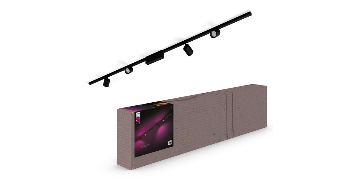 Philips Hue Perifo Basis-Set für die Decke (gerade, 4 Spots), Leuchte(schwarz)