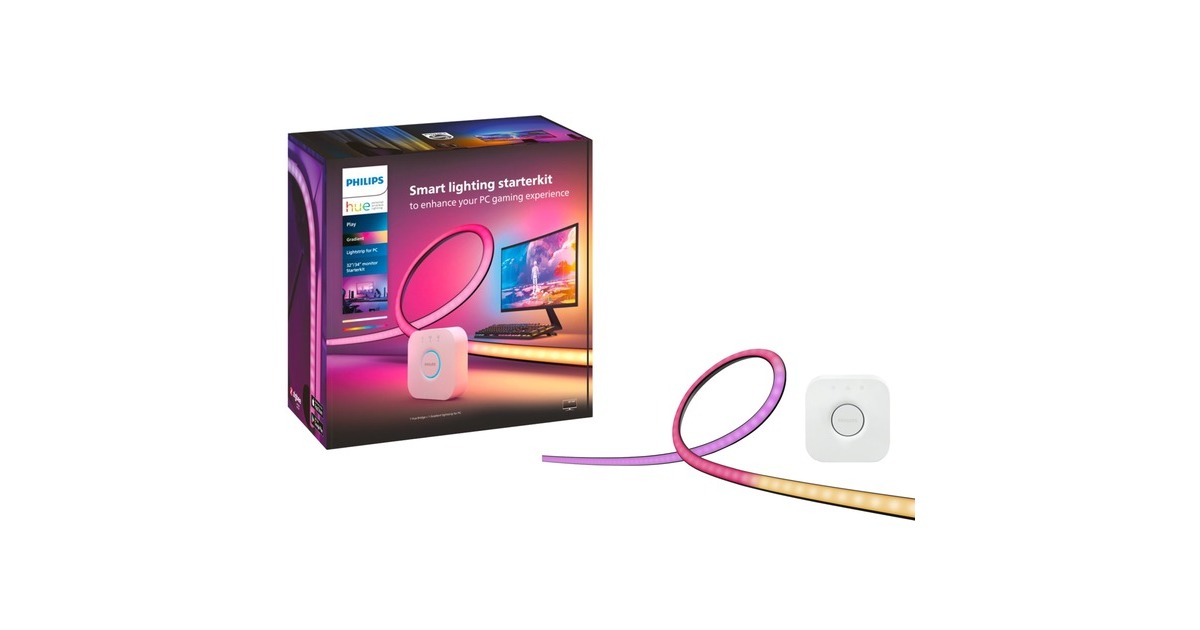 Philips Hue Play Gradient Lightstrip für PC (32-34" Starter-Kit), LED-Streifen(schwarz/weiß)