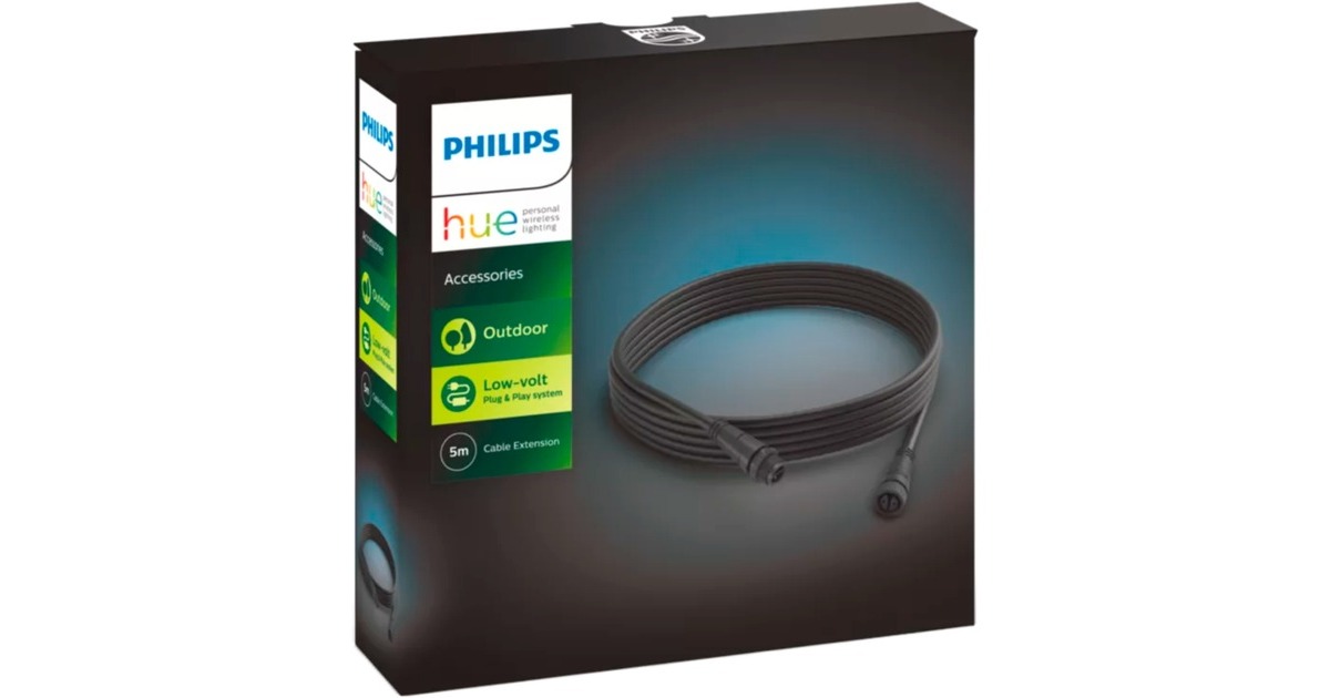 Philips Hue Verlängerungskabel Outdoor(schwarz, 5 Meter)
