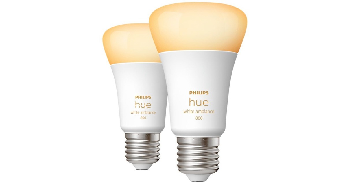 Philips Hue White Ambiance E27, LED-Lampe(Doppelpack, ersetzt 60 Watt)