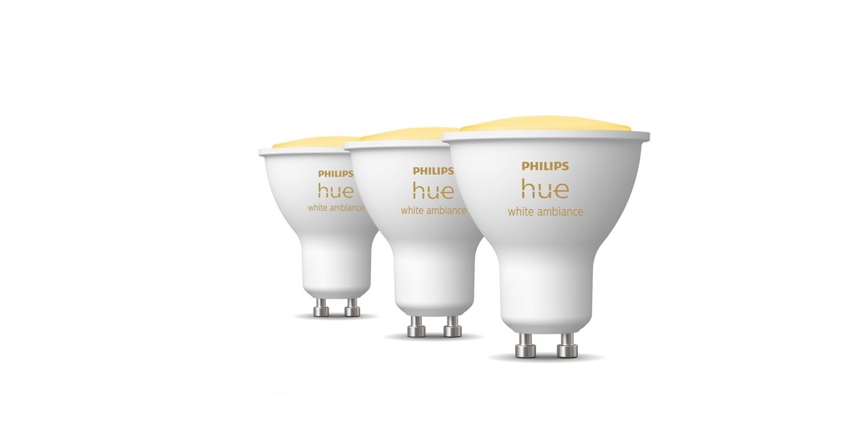 Philips Hue White Ambiance GU10, LED-Lampe(Dreierpack, ersetzt 35 Watt)