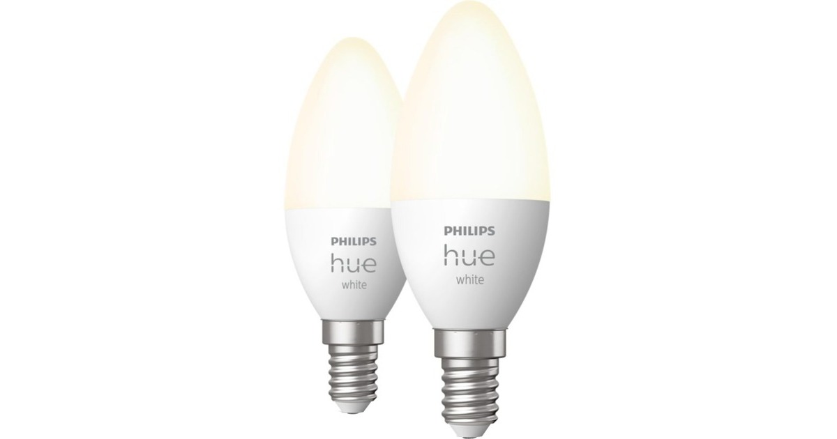 Philips Hue White E14, LED-Lampe(Doppelpack, ersetzt 40 Watt)