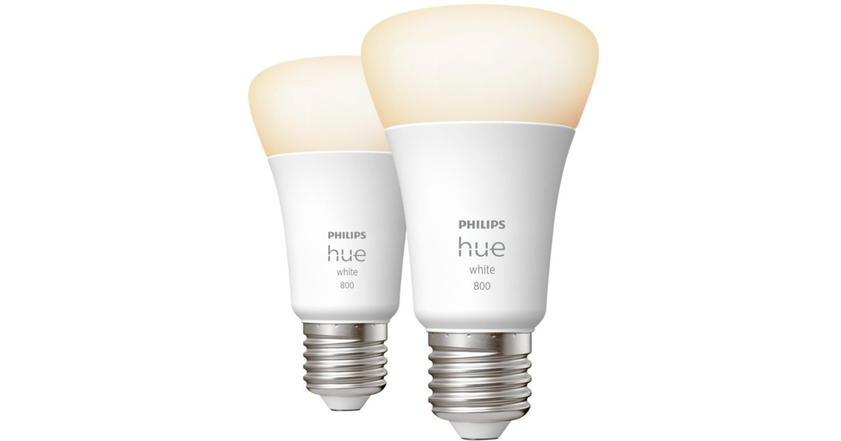 Philips Hue White E27, LED-Lampe(Doppelpack, ersetzt 60 Watt)
