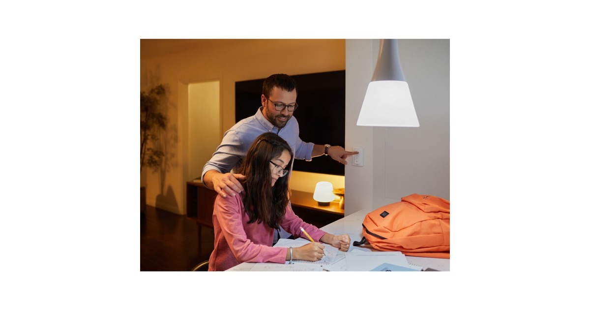 Philips Hue White Starter-Kit E27, LED-Lampe(drei Lampen, eine Hue-Bridge, ein Dimmschalter, ersetzt 75 Watt)