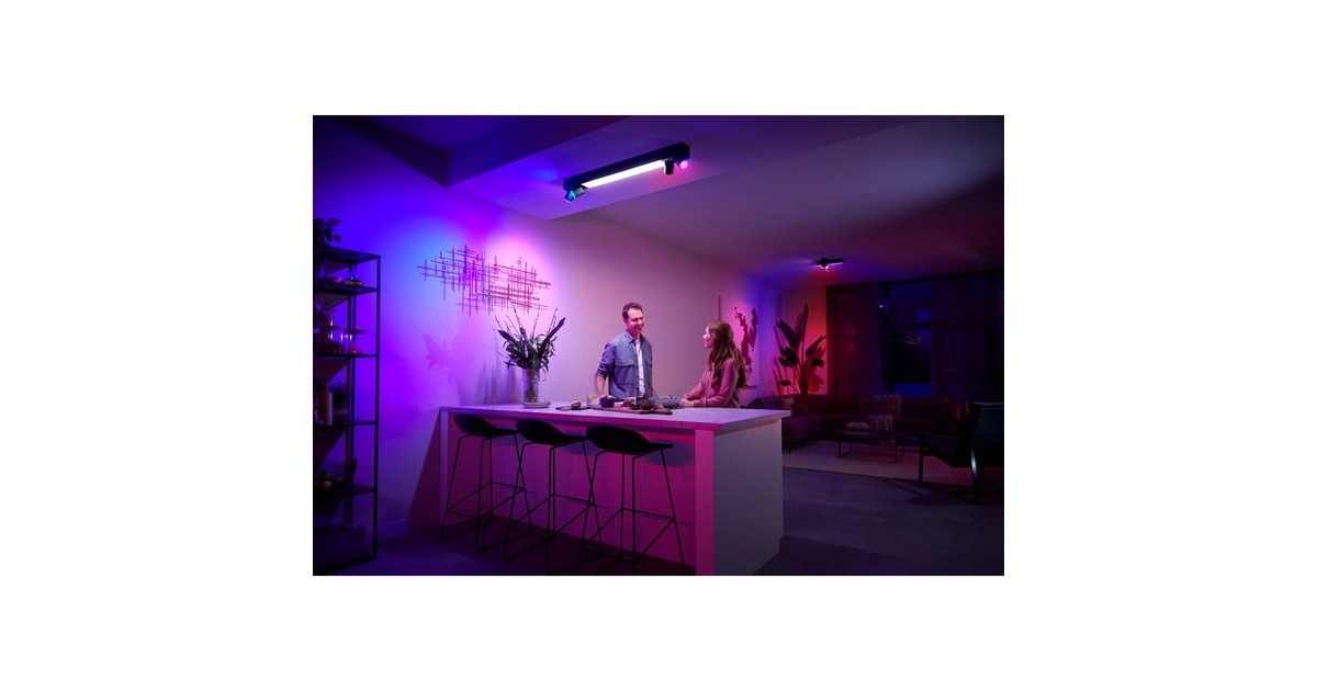 Philips Hue White & Color Ambiance Centris 4er-Deckenspot, LED-Leuchte(schwarz)