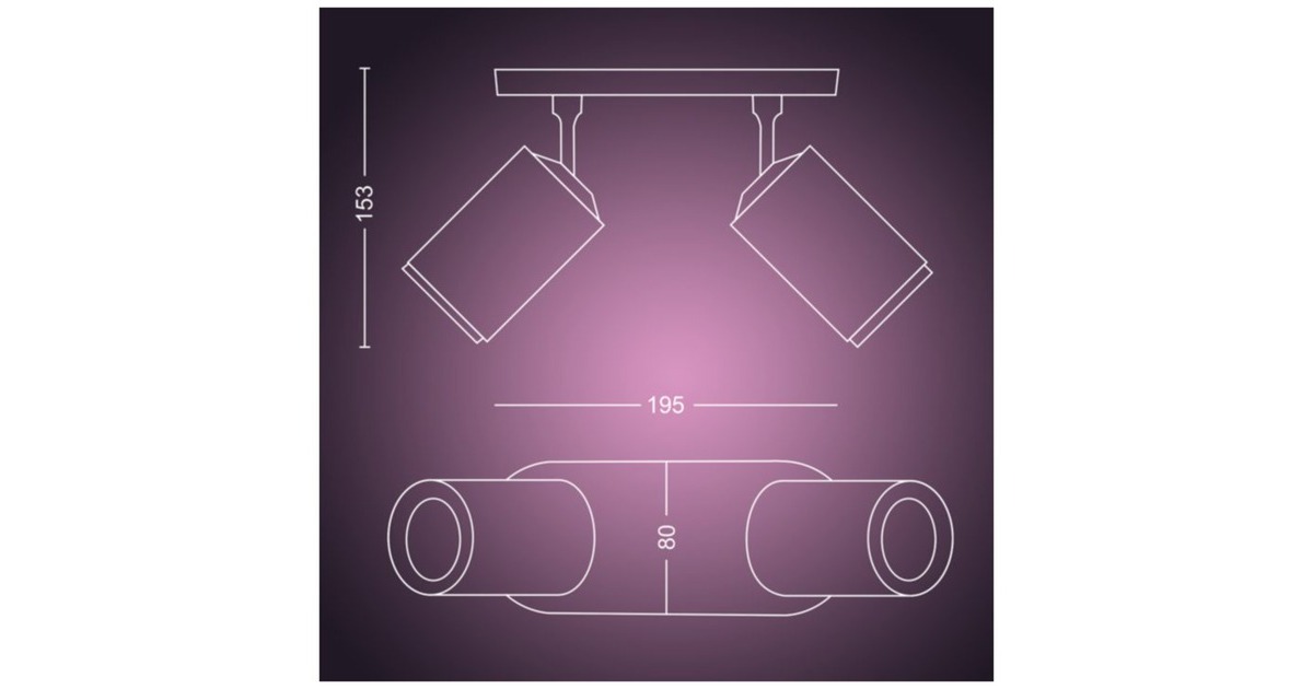 Philips Hue White & Color Ambiance Fugato 2er-Spot, LED-Leuchte(weiß)