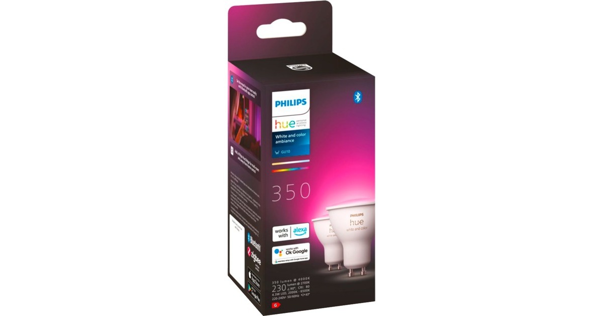Philips Hue White & Color Ambiance GU10, LED-Lampe(Doppelpack, ersetzt 35 Watt)