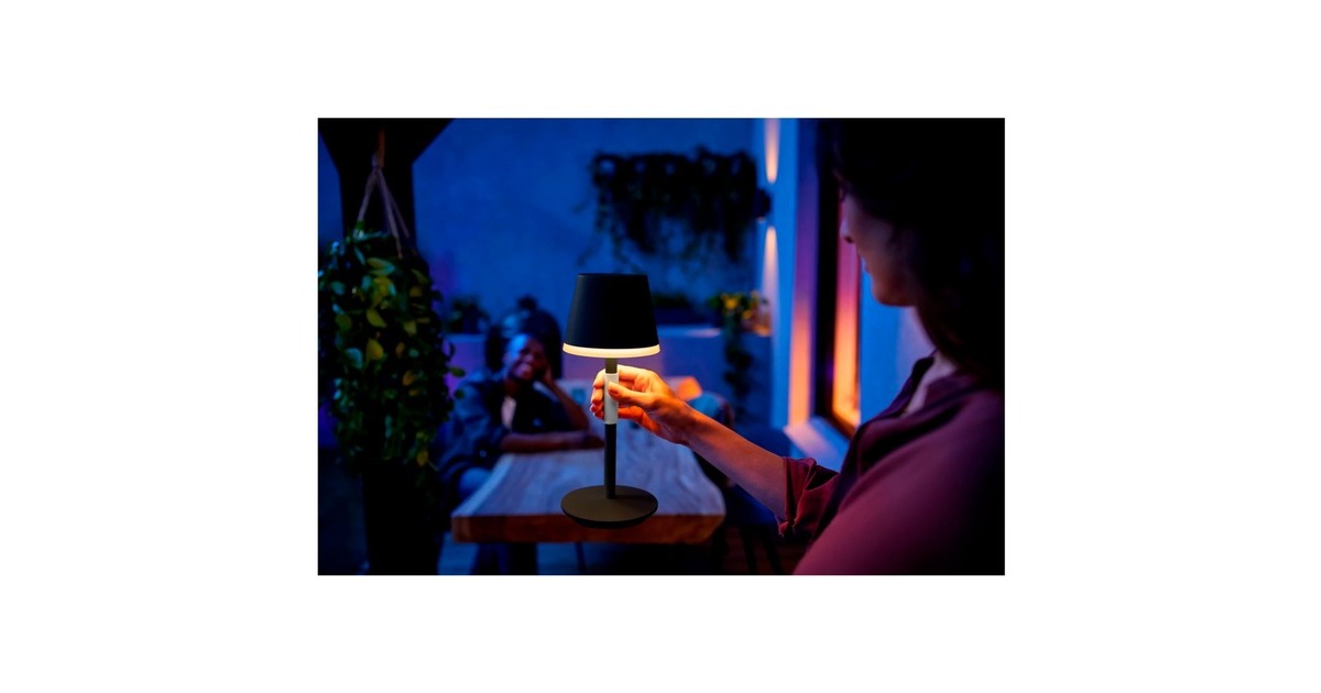 Philips Hue White & Color Ambiance Go tragbare Tischleuchte(schwarz)