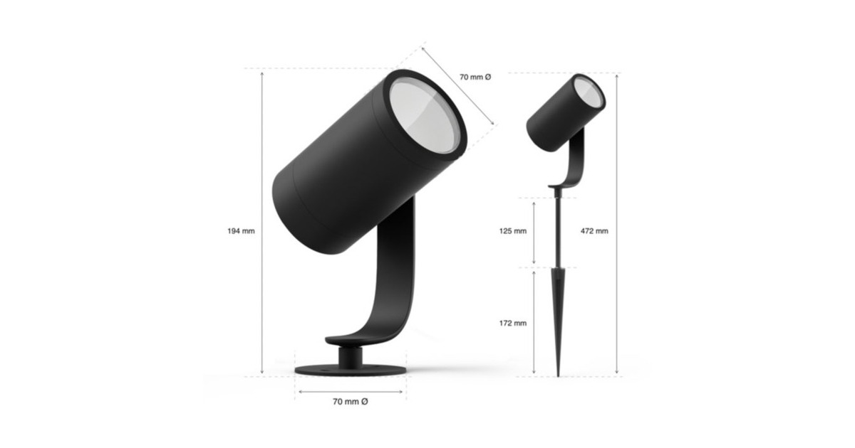 Philips Hue White & Color Ambiance Lily Gartenspot, LED-Leuchte(schwarz, 3 Stück, Basis-Set)