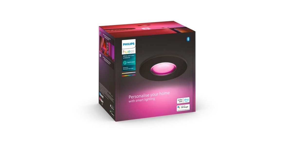Philips Hue White & Color Ambiance Xamento Einbauspot, LED-Leuchte(schwarz, 1 Stück)
