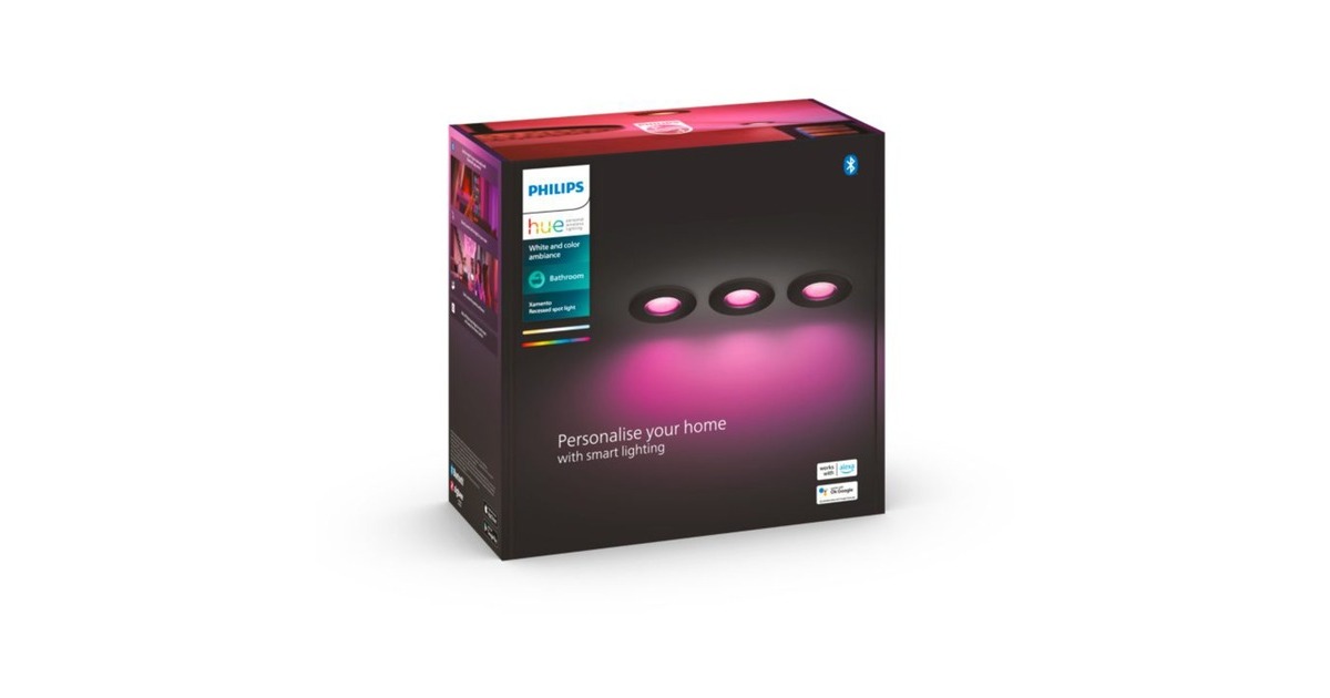 Philips Hue White & Color Ambiance Xamento Einbauspots, LED-Leuchte(schwarz, 3 Stück)