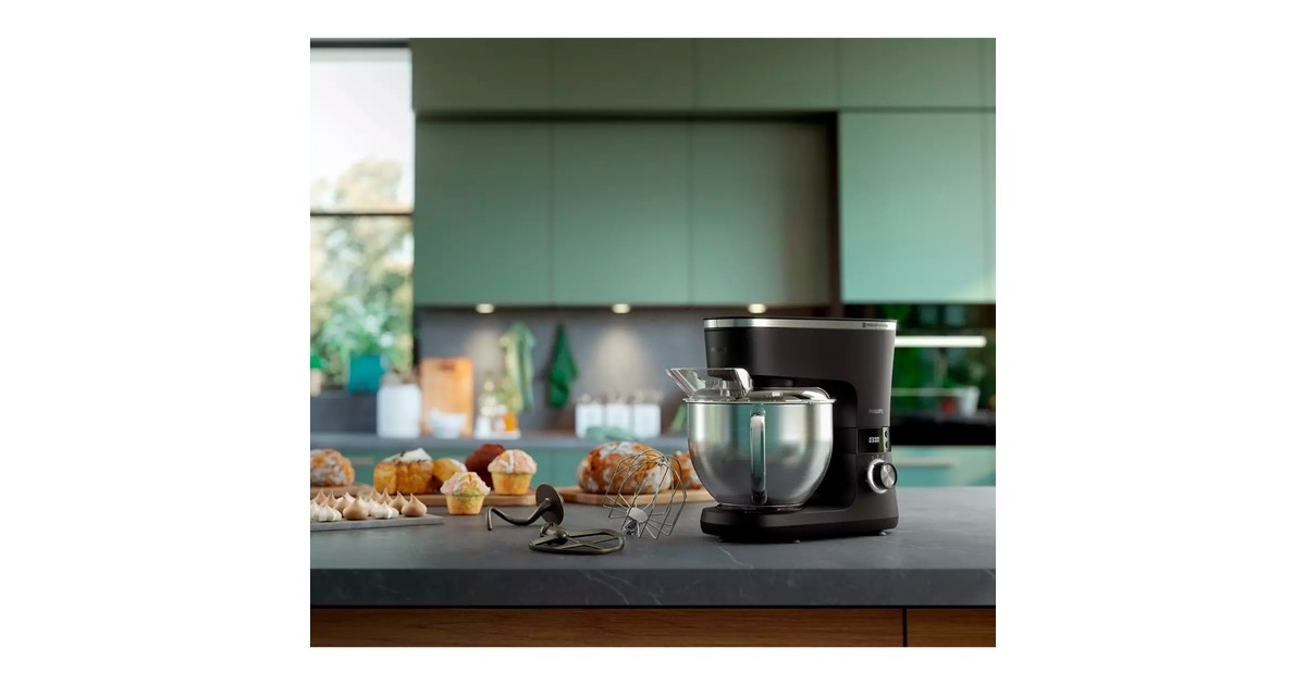 Philips Küchenmaschine HR7962/01 Series 7000(schwarz/silber, 1.000 Watt)