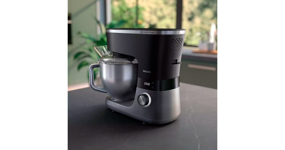 Philips Küchenmaschine HR7962/01 Series 7000(schwarz/silber, 1.000 Watt)