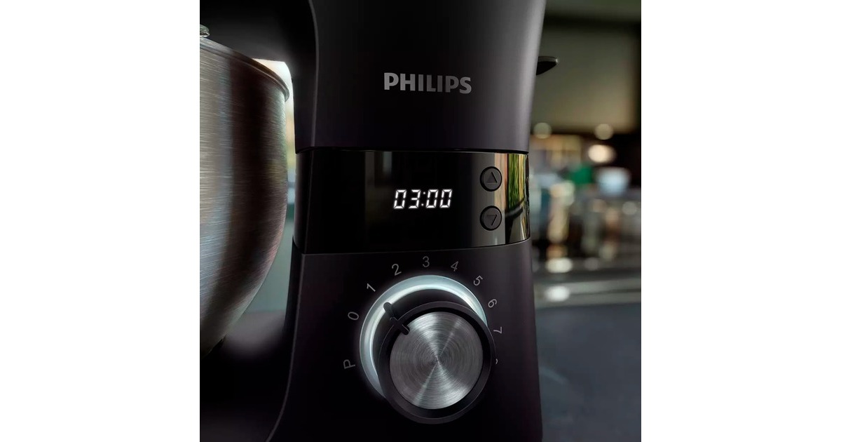Philips Küchenmaschine HR7962/01 Series 7000(schwarz/silber, 1.000 Watt)