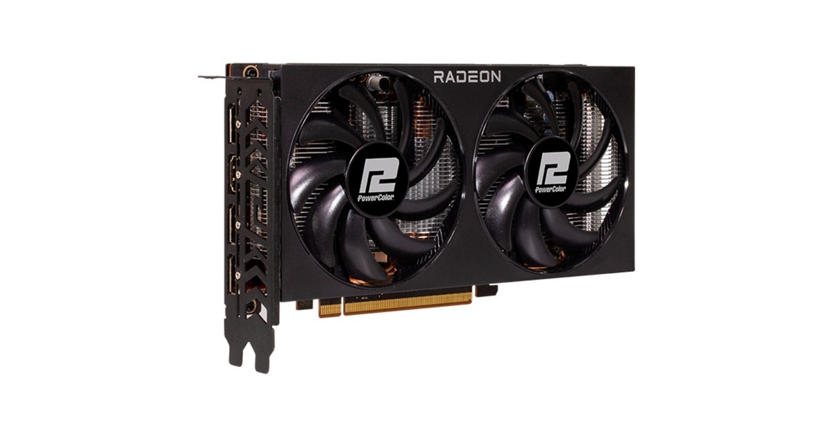 PowerColor Radeon RX 7600 Fighter 8GB, Grafikkarte(RDNA 3, GDDR6, 3x DisplayPort, 1x HDMI 2.1)