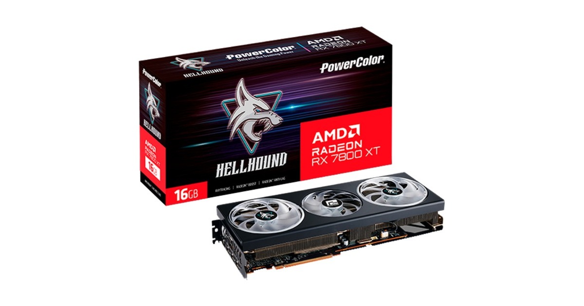 PowerColor Radeon RX 7800 XT Hellhound 16GB OC, Grafikkarte(RDNA 3, GDDR6, 3x DisplayPort, 1x HDMI 2.1) PowerColor Radeon RX 7800 XT Hellhound 16GB OC, Grafikkarte(RDNA 3, GDDR6, 3x DisplayPort, 1x HDMI 2.1)