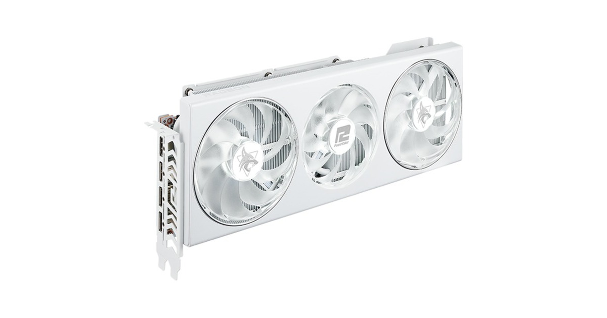 PowerColor Radeon RX 7800 XT Hellhound Spectral White 16GB OC, Grafikkarte(RDNA 3, GDDR6, 3x DisplayPort, 1x HDMI 2.1)