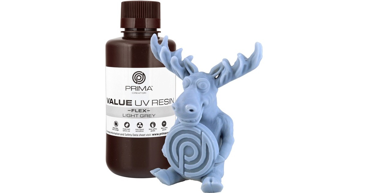 PrimaCreator Value UV / DLP Resin Flex, 3D-Kartusche(grau, 500 ml)