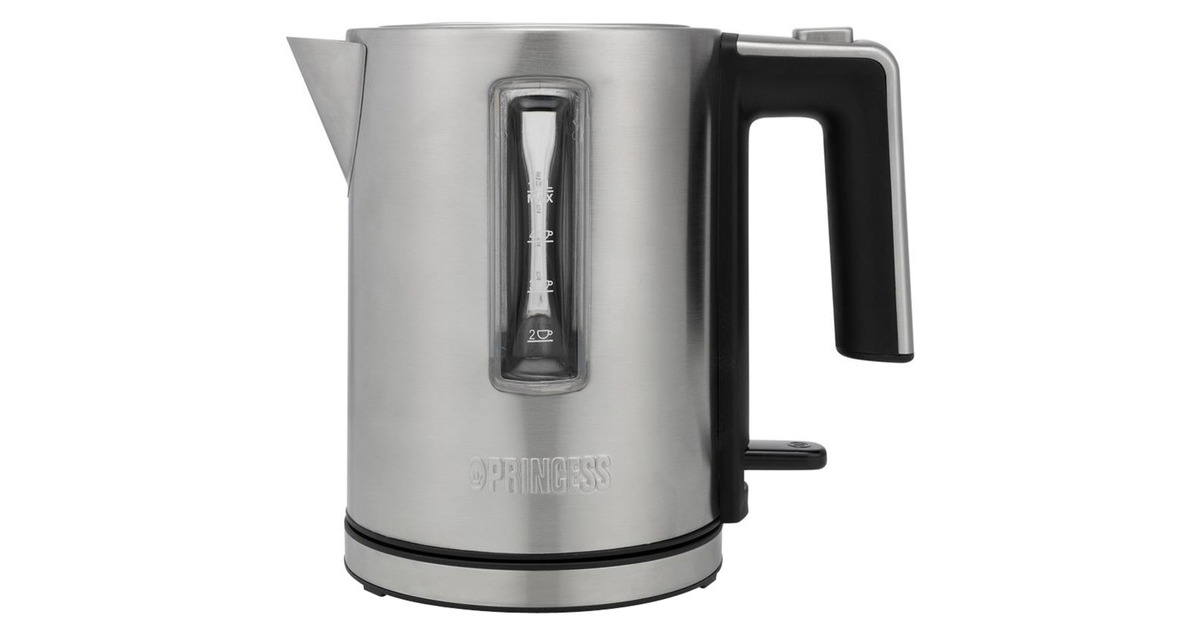 Princess Deluxe 236045, Wasserkocher(edelstahl/schwarz, 1 Liter)