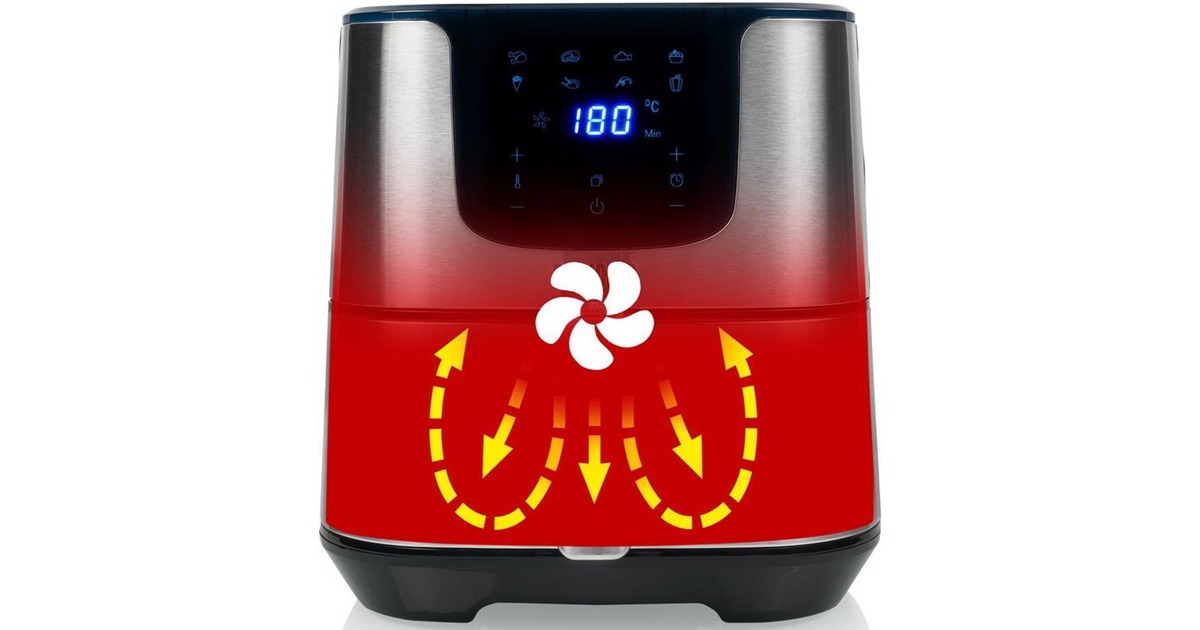 Princess Digital Aerofryer Deluxe XXL 182060, Heißluftfritteuse(edelstahl/schwarz)